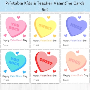 Coeurs de conversation, coeurs de bonbons, jeu de cartes de la Saint-Valentin, cartes de la Saint-Valentin pour enfants, classe pour enfants Saint-Valentin, cartes de la Saint-Valentin pour les enfants d'âge préscolaire,