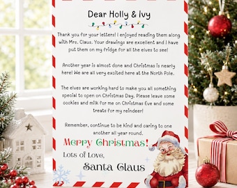 Editable Letter from Santa, Letter from Santa,Note from Santa, North Pole Mail, Kids Santa Letter, Christmas Printable, Custom, Toddler
