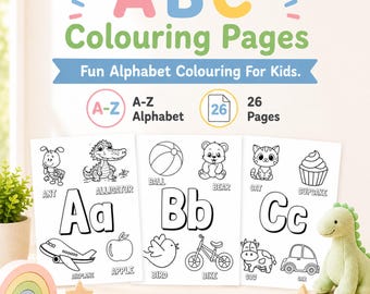 26 Kleurplaten Alfabet, Alfabetwerkbladen, Afdrukbare ABC-pagina's, ABC-leerpagina's, ABC-kleurplaten, Kleuterschool, Kleuterschool, Klas