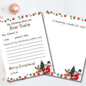 Druckbare Brief an den Weihnachtsmann, Weihnachtswunschliste, Brief an den Weihnachtsmann, Kinderbrief an den Weihnachtsmann, Weihnachtswunschliste, druckbare Weihnachtsmannliste, Weihnachtsbrief