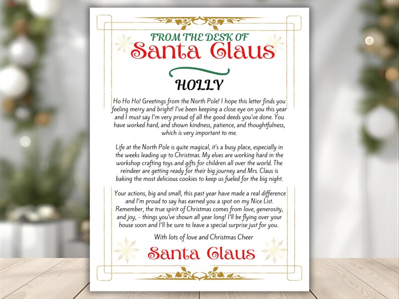 Editable Letter From Santa, Letter From Santa, Santa Letter, Official ...