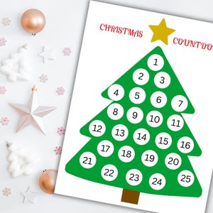 Printable Countdown to Christmas Calendar, Advent Calendar Countdown, Kids Christmas Calendar PDF, Christmas Countdown, Christmas Craft