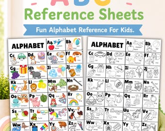 ABC Reference Sheet, Alphabet Reference, Alphabet Classroom, Toddler Worksheets, Chart, Preschool, Kindergarten, Homeschool, Daycare,