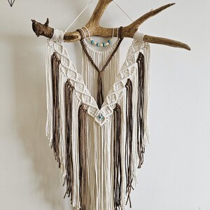 Handmade Antler Macrame Wall Hanging|Western Home Decor