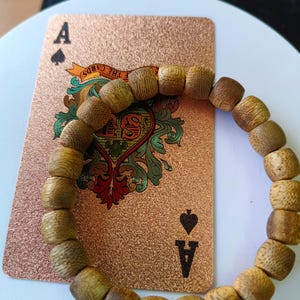 100% Natural  Yellow Qinan Vietnam Agarwood Bracelet (Nha Trang) 9mm, 23 Beads, 4.9g