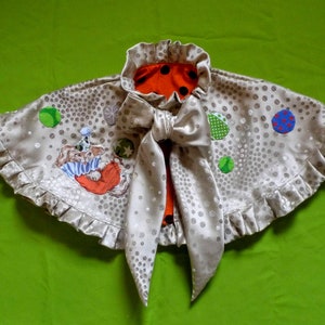 Handmade Circus Dog Capelet: Recycled Vintage Fabric Applique