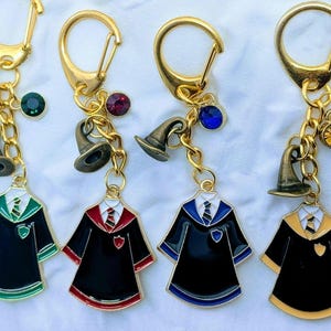 Wizard House Robe keychains,  Wizarding School House Keychain