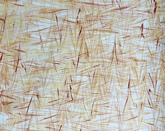 Marbled Paper with a Red and Yellow Wheat Pattern