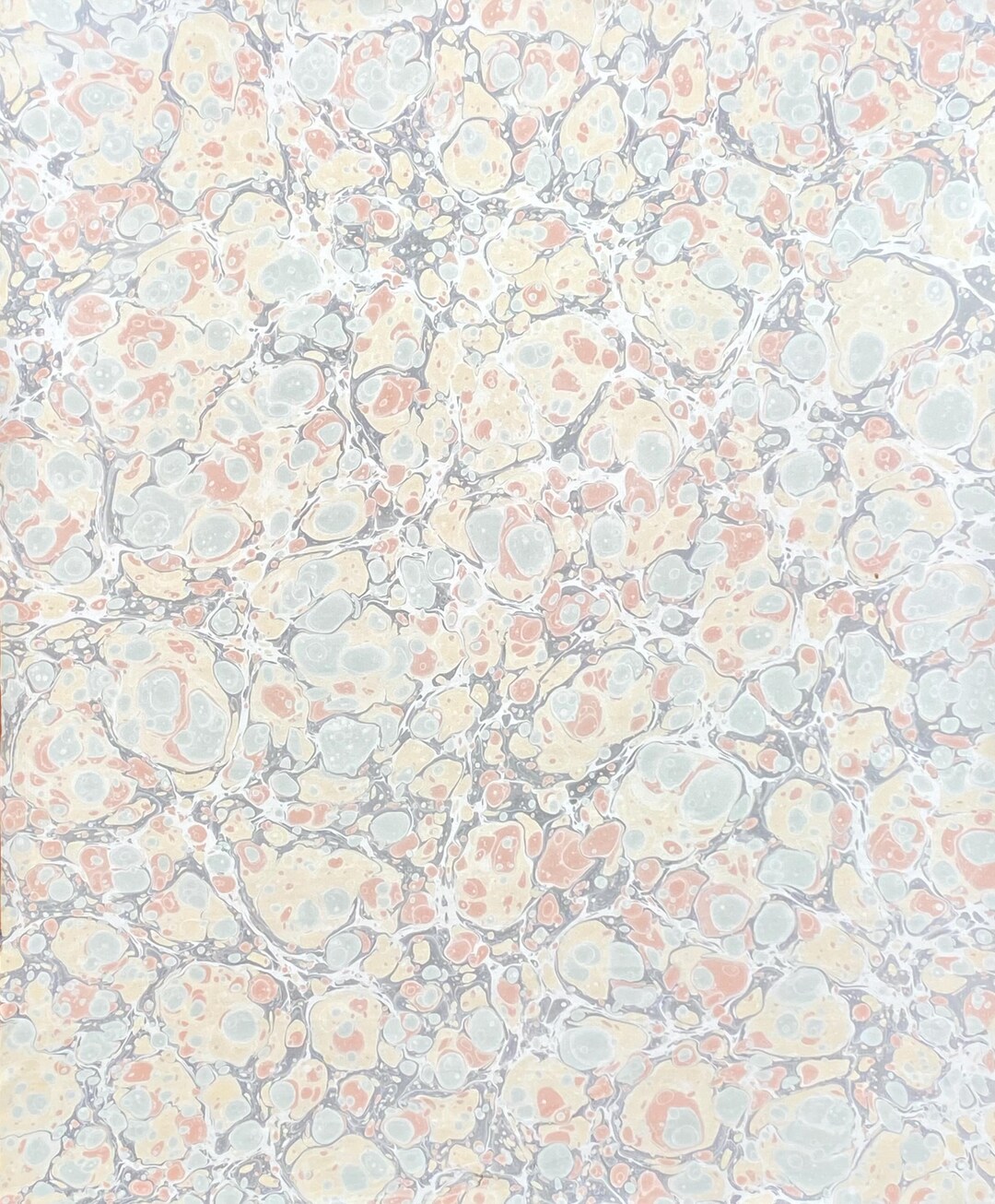 Marbled Paper With a Stone Pattern Featuring Red Ochre, Yellow Ochre ...