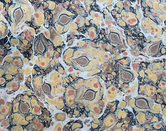 Marbled Paper Featuring Earthy Spots and Petite Leaves