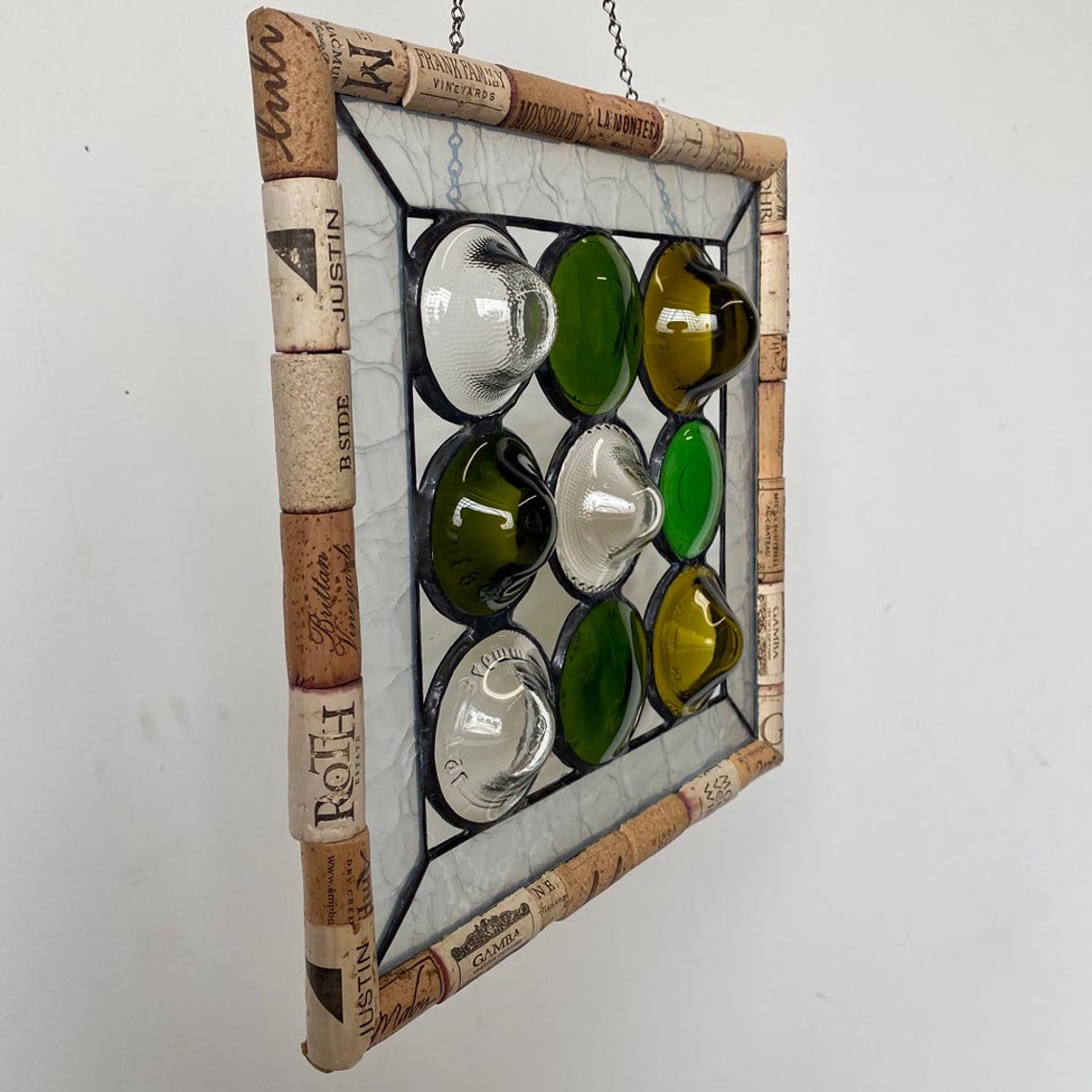 Wine Bottle Stained Glass Window Etsy UK