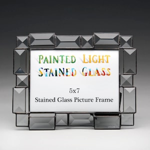 5x7 Stained Glass Clear Bevel Picture Frame Vertical or Horizontal