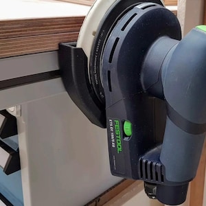 Festool ETS EC 150 Wall Mount, 6” Sander Holder, Hanging Mount for 150mm Sanders, 6 Inch Random Orbital Sanders 3d printed black