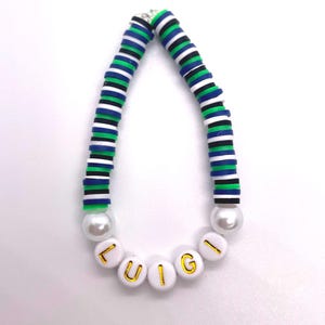 Luigi Bracelet: Super Mario Bros Inspired Clay Bead Jewelry