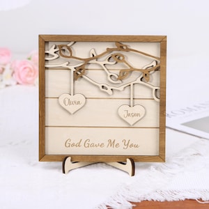 Birthday Personalized Couples Names Sign Custom Wood Sign Unique Wedding Gift Personalized Wooden Family Tree Sign Anniversary Gift