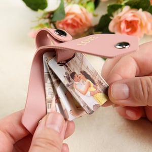 Muttertag Foto Schlüsselanhänger | Vatertagsgeschenk für Papa | Personalisierte Schlüsselanhänger mit Foto | Schlüsselanhänger aus Leder | personalisiertes Geschenk für ihn Freund