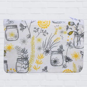 Tarot Card Holder | Unique Tarot Deck Holder | Tarot Bag | Tarot Pouch | Small Makeup Bag | Lined Zipper Pouch | Honey Pot Bee Honeycomb Bag