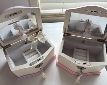 Personalized Ballerina Music Box – Wooden Jewelry Keepsake, Swan Lake Melody