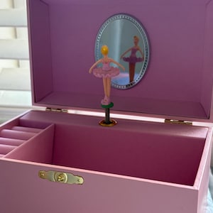 Personalized Ballerina Music Box – Pink Jewelry Keepsake, Spinning Dancer image 5