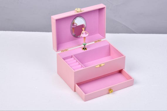 Personalized Ballerina Music Box – Pink Jewelry Keepsake, Spinning Dancer