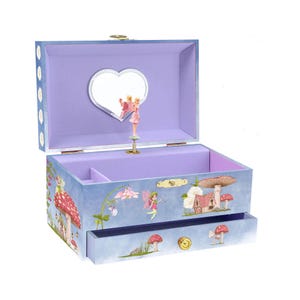 Personalised Fairy Musical Jewellery Box – Custom Name Gift for Girls – Pink Music Box with Spinning Pixie – Keepsake Storage - Kids/Baby