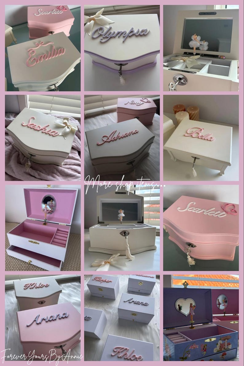 Personalized Ballerina Music Box – Pink Jewelry Keepsake, Spinning Dancer image 10