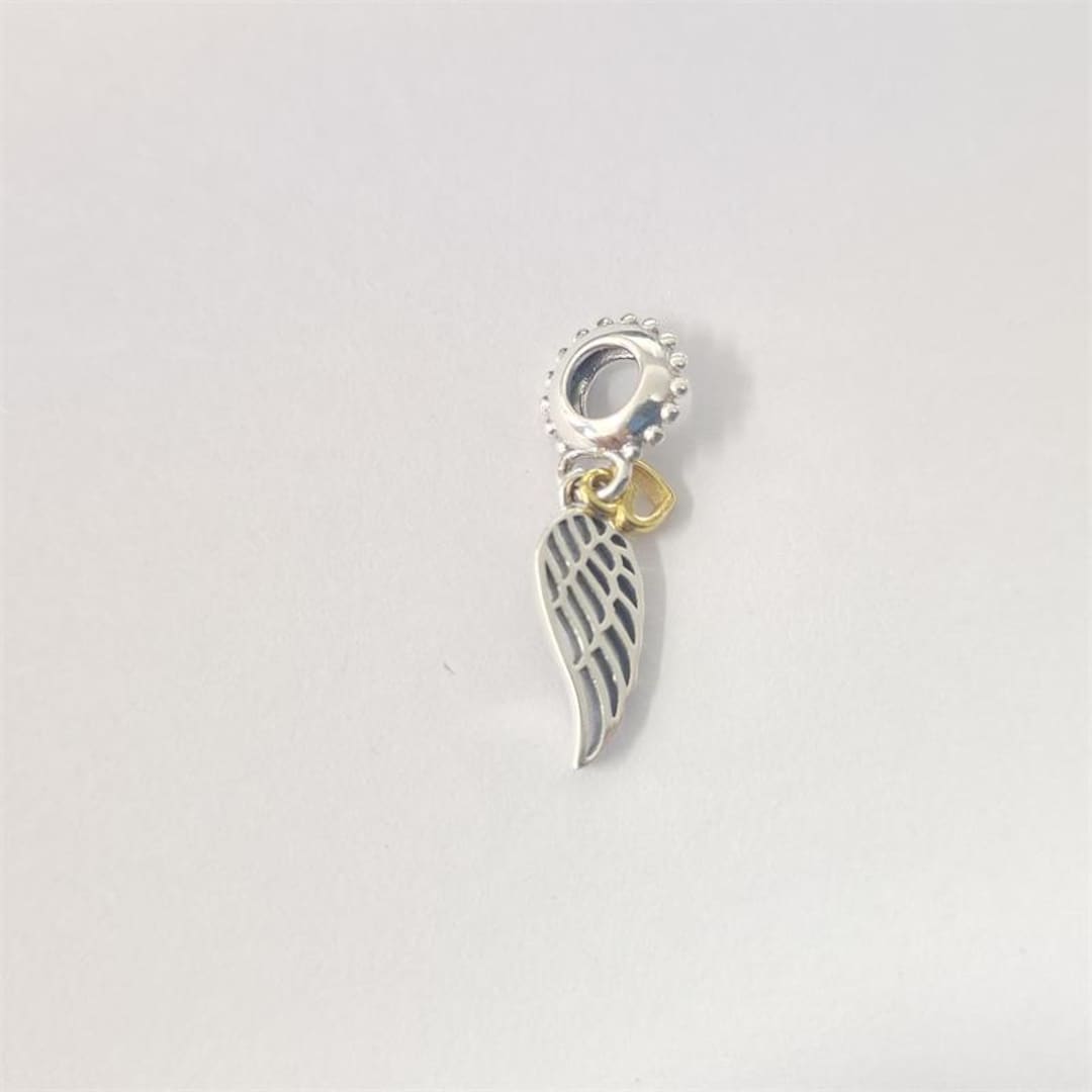 Silver Pandora Angel Wing Heart Dangle Charm S925