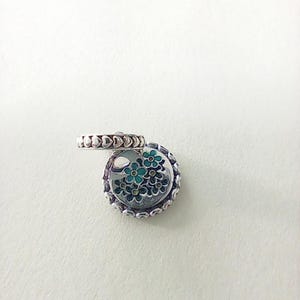 pandora blue forget-me-not flower dangle charm silver s925 ale