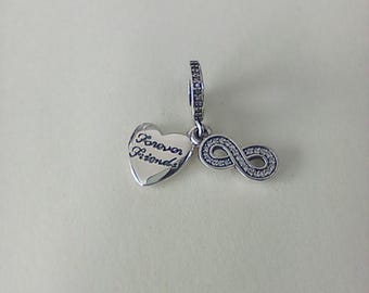 Pandora S925 Ale Forever Friends Pendant Charm Silver