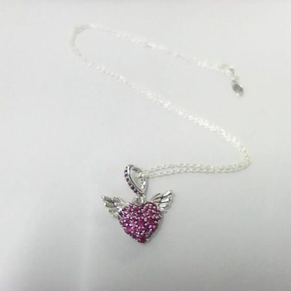 Pandora Pavé Heart Angel Wings Necklace 45 S925 Ale Canada