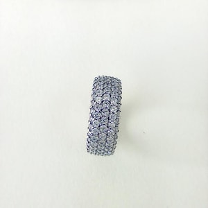 pandora timeless pavé triple-row ring ale 925 silver