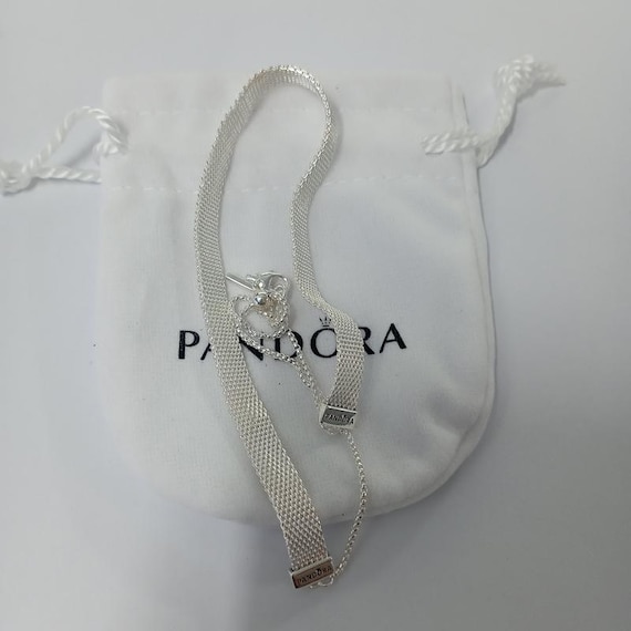 Pandora Reflexions 925 Silver Mesh Choker Necklace 38cm ALE S925