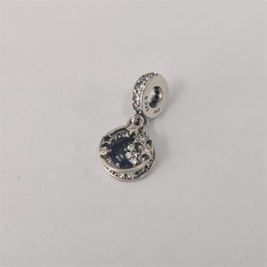 ALE S925 Silver Pandora Blue Night Sky Crescent Moon Stars Dangle Charm