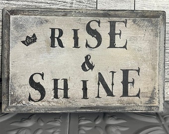 Chalk Painted. Distressed. Shelf Sign