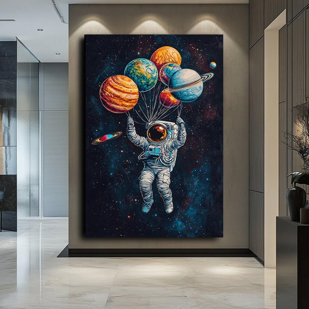 宇宙飛行士のキャンバスアート、宇宙飛行士のグラフィティキャンバス