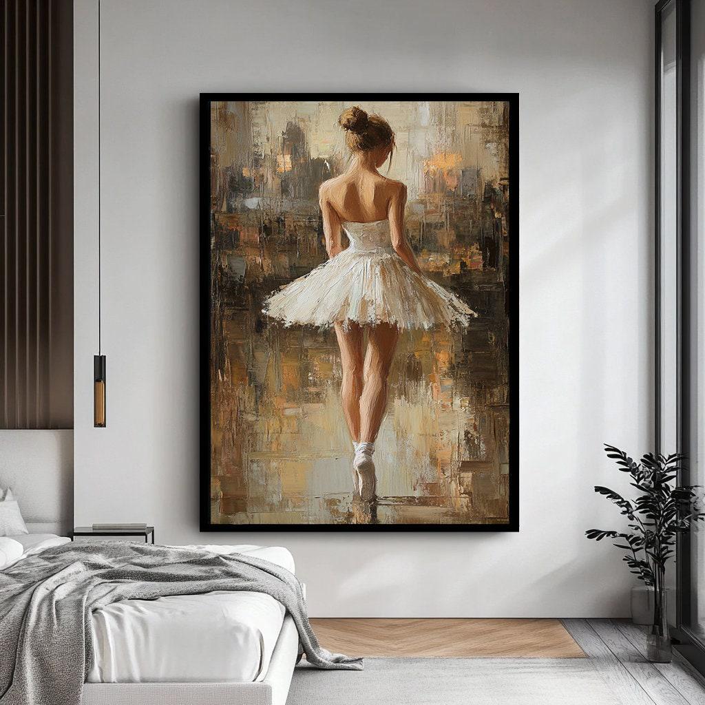 Ballerina Canvas Art Print, Elegant Ballet Dancer Wall Art, Large ...
