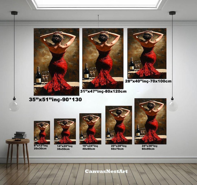 Beautiful Girl Playing Violin Art Print | Elegant Musician Illustration | Modern Canvas Decor | Classical Music Art | Artistic Wall Print. image 8