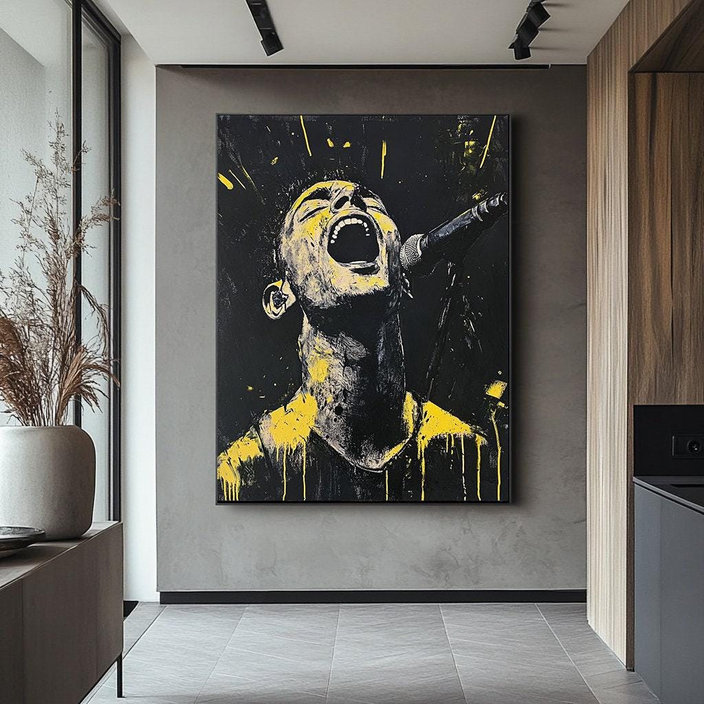 Vocalist Art Print,man Singing Into Microphone Canvas Art
