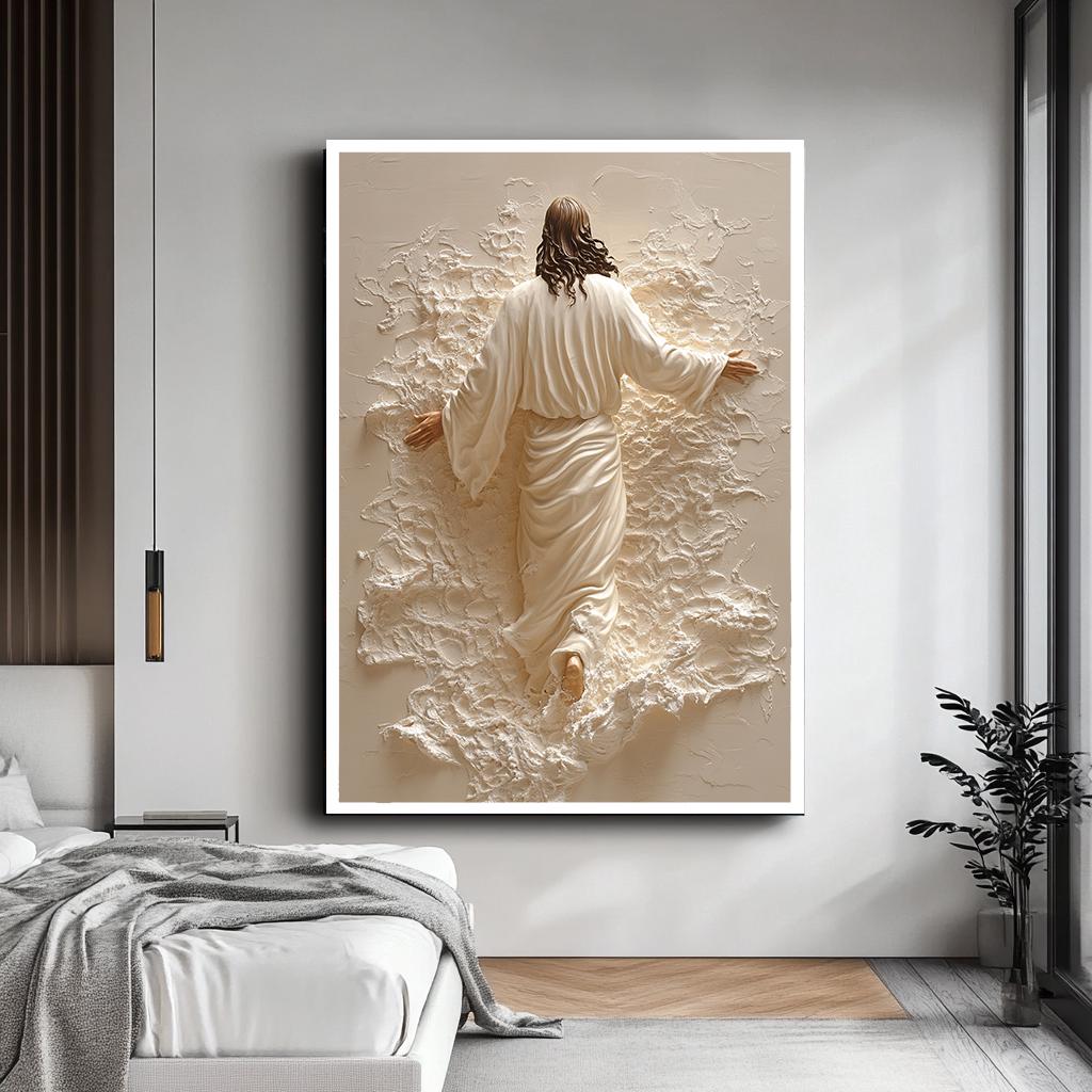 Jesus Ascension Canvas Art, Jesus Walking on Water Canvas Print,Religious Christian Wall Art Decor, Christian Gift Ideas, Christian Wall Art