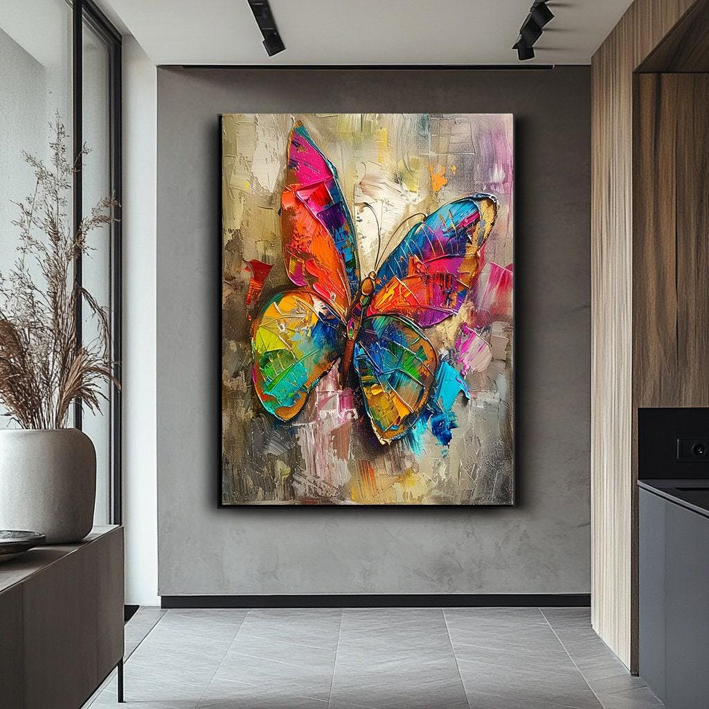 Colorful Butterfly Wall Art - Vibrant Butterfly Canvas Print, Modern ...
