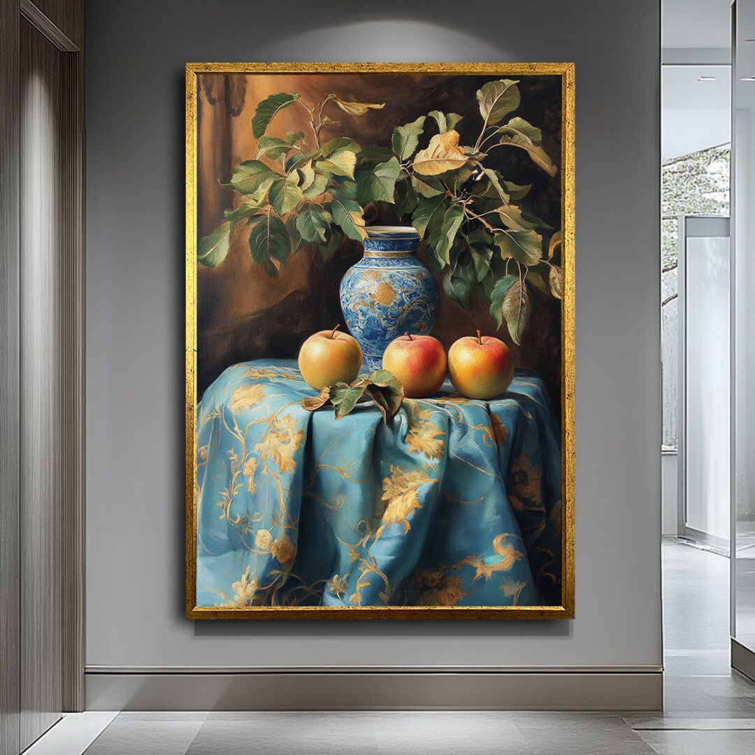 Fruit and Vase on Table Still Life Art | Classic Nature-inspired ...