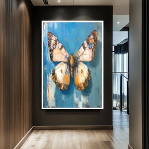 Arte murale su tela con farfalle colorate - Decorazione moderna ispirata alla natura, dipinto di farfalle vibranti