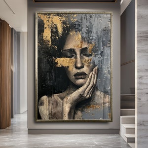 Abstract Woman Canvas Print, Woman Art,Modern Female Figure Decor, female figure canvas art,ready to hang,Unique Wall Art,wall art