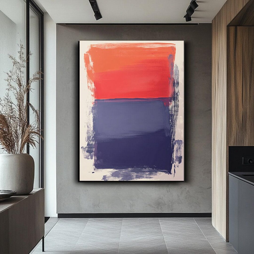 Mark Rothko Inspired Abstract Canvas Art, Bold Color Block Wall Art ...