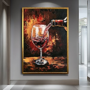 Wine Glass Canvas Art, Elegant Canvas Print, Stylish Home Decor, Gift for Wine Lovers, Modern Wall Decor,Wall Art