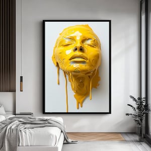 Oil Painting Portrait - Hand-Painted Human Face Canvas Art, Abstract Wall Decor.
