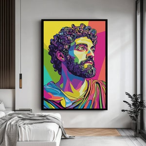 Vibrant Colorful Man Art Print , Bold Abstract Artwork for Dynamic Home Decor.