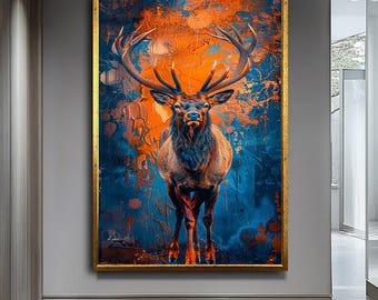 Deer Canvas Art,Wall Decor, Wildlife Art,Forest Art,Nature Art, Deer Wall Hanging,Deer Canvas Decor, Deer Canvas Art,Rustic Home Decoration