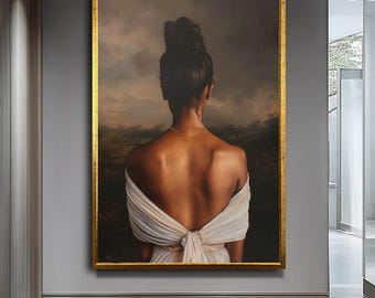 Backless Woman Canvas Art,Stylish Woman Wall Art,Beautiful woman canvas, back turned woman art, sexy woman wall art, woman poster,wall decor
