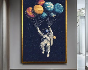 宇宙飛行士のキャンバスアート、宇宙飛行士のグラフィティキャンバス